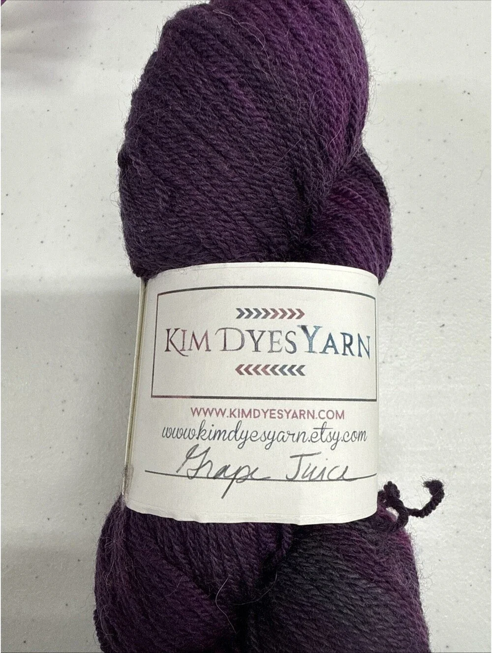 Kim Dyes Yarn MCN SW Fingering 2 Skein Lot Shades Grapefruit And Dove Gray